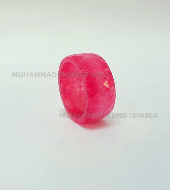 Red Ruby Full  Faceted Gemstone Made Ring, Handmade Carving Ring, Fashion Ring, Custom Rings,  Gemstone Ring, Wedding Ring Gift For Women's