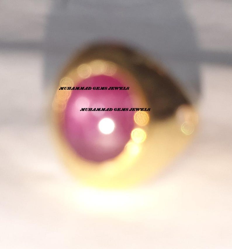 Natural Ruby Star With Diamond Ring, 14k Solid Yellow Gold Ring, Unique Celestial Gemstone Ring, Star Ruby Ring Oval Cabochon Ring