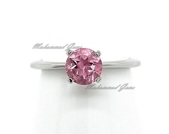 Bague Tourmaline rose Bague en argent sterling 925 Bague de fiançailles de mariage Tourmaline Lab-Gemstone Ring Cadeau pour femmes Bijoux Cadeau de Noël