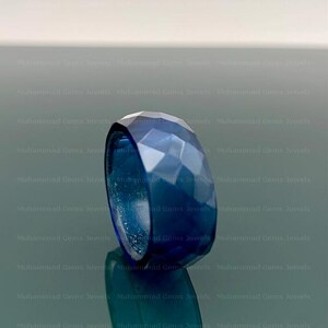 Tanzanit fasetterad ädelstensring • Handgjord snidad ring • Anpassade modesmycken • Vigsel- eller presentring för kvinnor