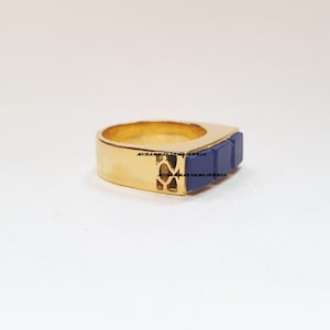 Natural Lapis Lazuli Ring, 14k Solid Yellow Gold Ring, AAA Quality  Lapis Lazuli Ring, Men&#39;s Jewelry, Weddings Engagement Ring