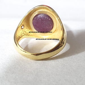Natural Ruby Star With Diamond Ring, 14k Solid Yellow Gold Ring, Unique Celestial Gemstone Ring, Star Ruby Ring Oval Cabochon Ring