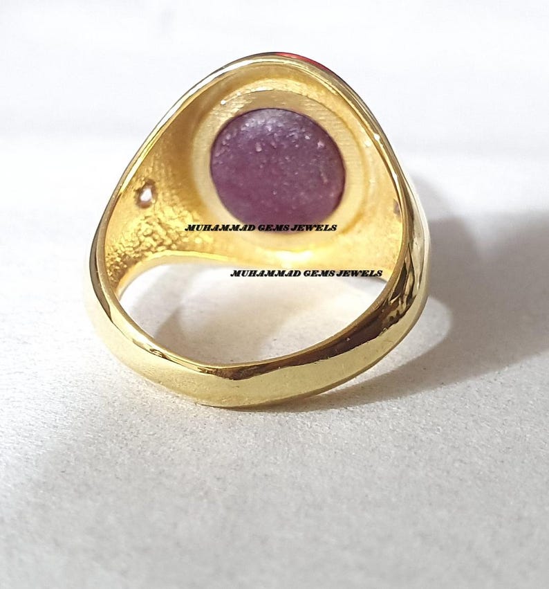 Natural Ruby Star With Diamond Ring, 14k Solid Yellow Gold Ring, Unique Celestial Gemstone Ring, Star Ruby Ring Oval Cabochon Ring