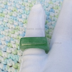 Natural Carved Green Jade Ring, Fancy Shaped Ring, Gemstone Jewelry, Jade Made Ring, Green Jade Carved Ring, Jade Ring, Jade Made Ring