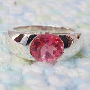 Natural Pink Tourmaline Ring, 925 Sterling Silver Ring, Tourmaline Gemstone Ring, Handmade Ring, Statement Ring, Gemstone Jewelry