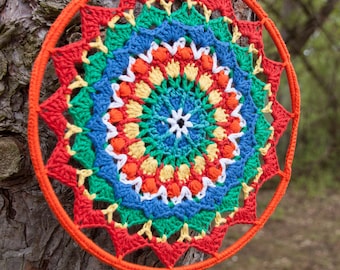 Circular crochet mandala