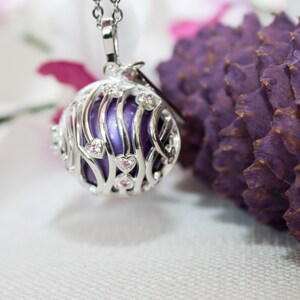 Angel caller Pink swarovski love ties with metallic purple harmonic ball 11813