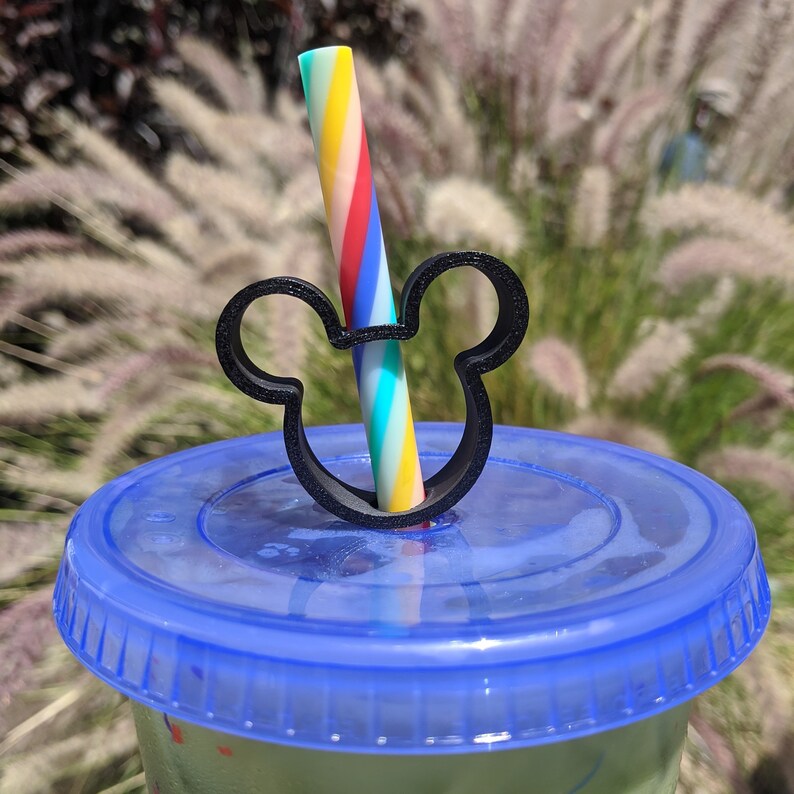Hollow Mickey Mouse Straw Topper Etsy