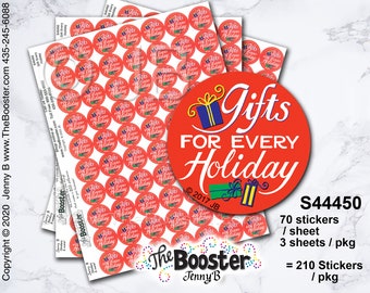 Gifts every Holiday SALES STICKERS - Identify Products / Reasons to Buy / Curiosity / Benefits / Details / Inform / Draw Attention / Gifts