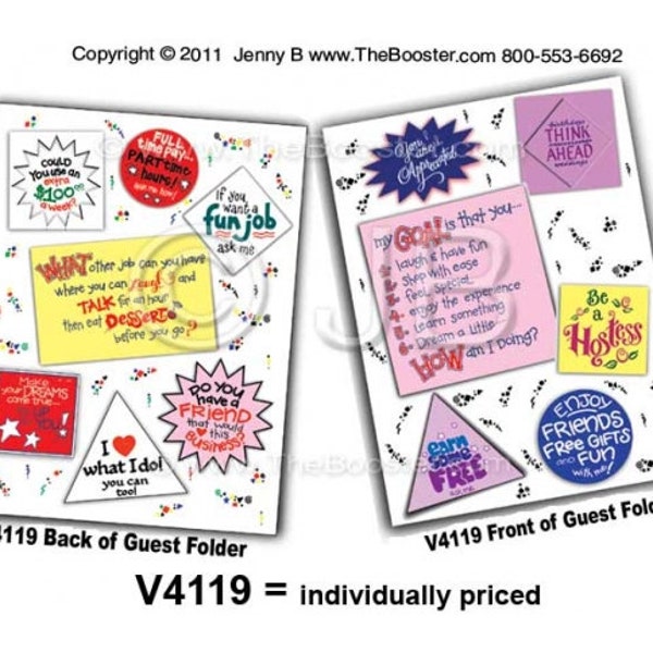 GUEST FOLDERS (with pockets)  5/pkg- Coaching / Instructions / Encourage / Communicate / Inform /Organize / incentive / sell more