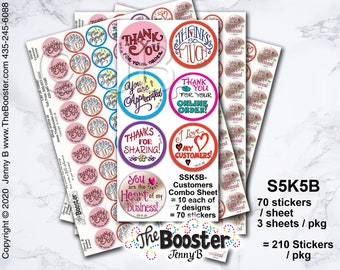 Have Happy Customers Combo B STICKERS -70 /sht x 3 = 210 stickers