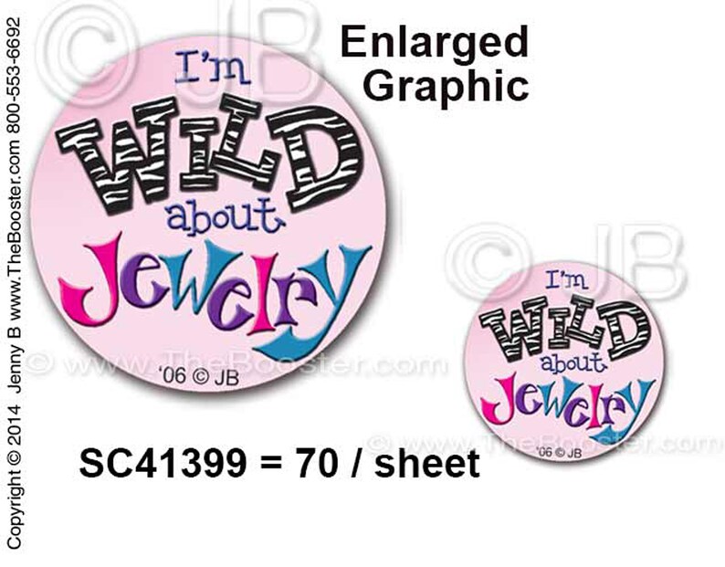 I am Wild About Jewelry pink SALES STICKERS Identify Products / Reasons to Buy / Curiosity / Benefits /Details /Inform /Attention /Gifts image 3