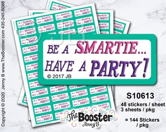 Be Smartie Party  BOOKING STICKERS - Free / Shopping / Rewards / Book / Host / Hostess / Party / Earn Rewards