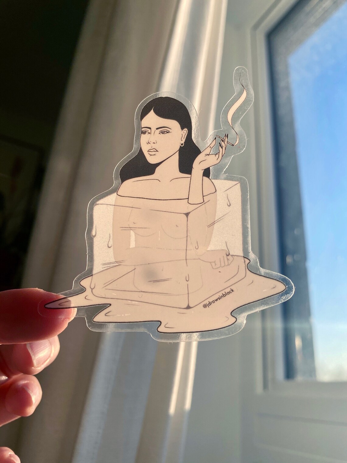 Freeze Sticker Die Cut Transparent Laptop and Water Etsy