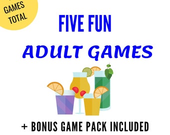 Adult Birthday Game Digital Download: 5 Fun Adult Games & BONUS Adult Drinking Games