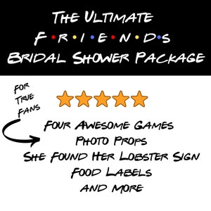 Fun Friends Bachelorette Party Package, Friends Bridal Shower Games, Friends Theme Party Supplies, Friends Food Labels and Games