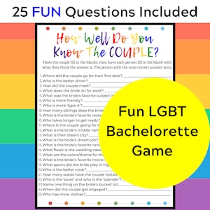 Do YOU Know the Couple, Lesbian Bachelorette Party Game, Fun LGBTQ+ Game for Bridal Shower