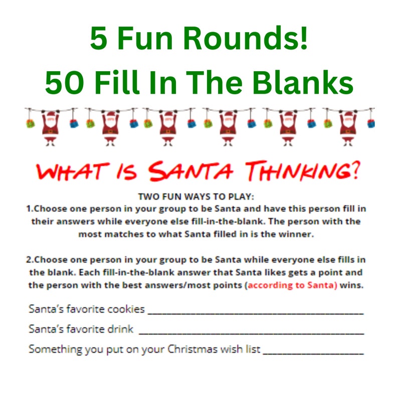 Fun Christmas Game for Group of Adults Christmas Games for Etsy