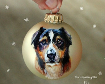 Ornament, Custom Pet Portrait, Hand Painted from Your Photographs, Cat, Dog, Horse, Personalized Gift, Christmas Gift, Holiday Decor