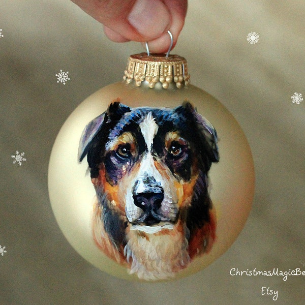 Ornament, Custom Pet Portrait, Hand Painted from Your Photographs, Cat, Dog, Horse, Personalized Gift, Christmas Gift, Holiday Decor