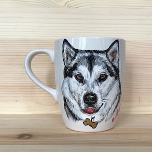 Husky Mug, Custom Husky Mug, Pet lover gift, Pet Coffee Mug, Custom pet Mug, Pet Lover Mug, Personalized Malamute Mug Dog Mug Siberian Husky