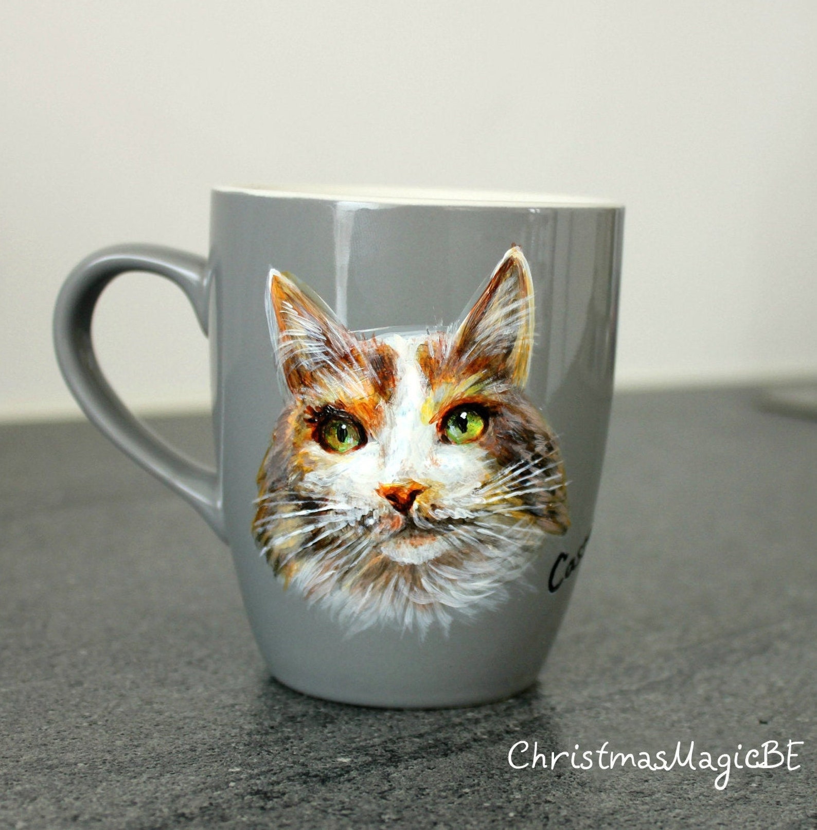 Cat Tea Cup , Custom Pet Portrait Mug Cat Pet Coffee Mug Cup