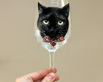 Cat Wine Glass - Etsy UK