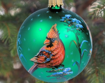 Seasons Greetings Cardinal personnalisées ornement rond en céramique