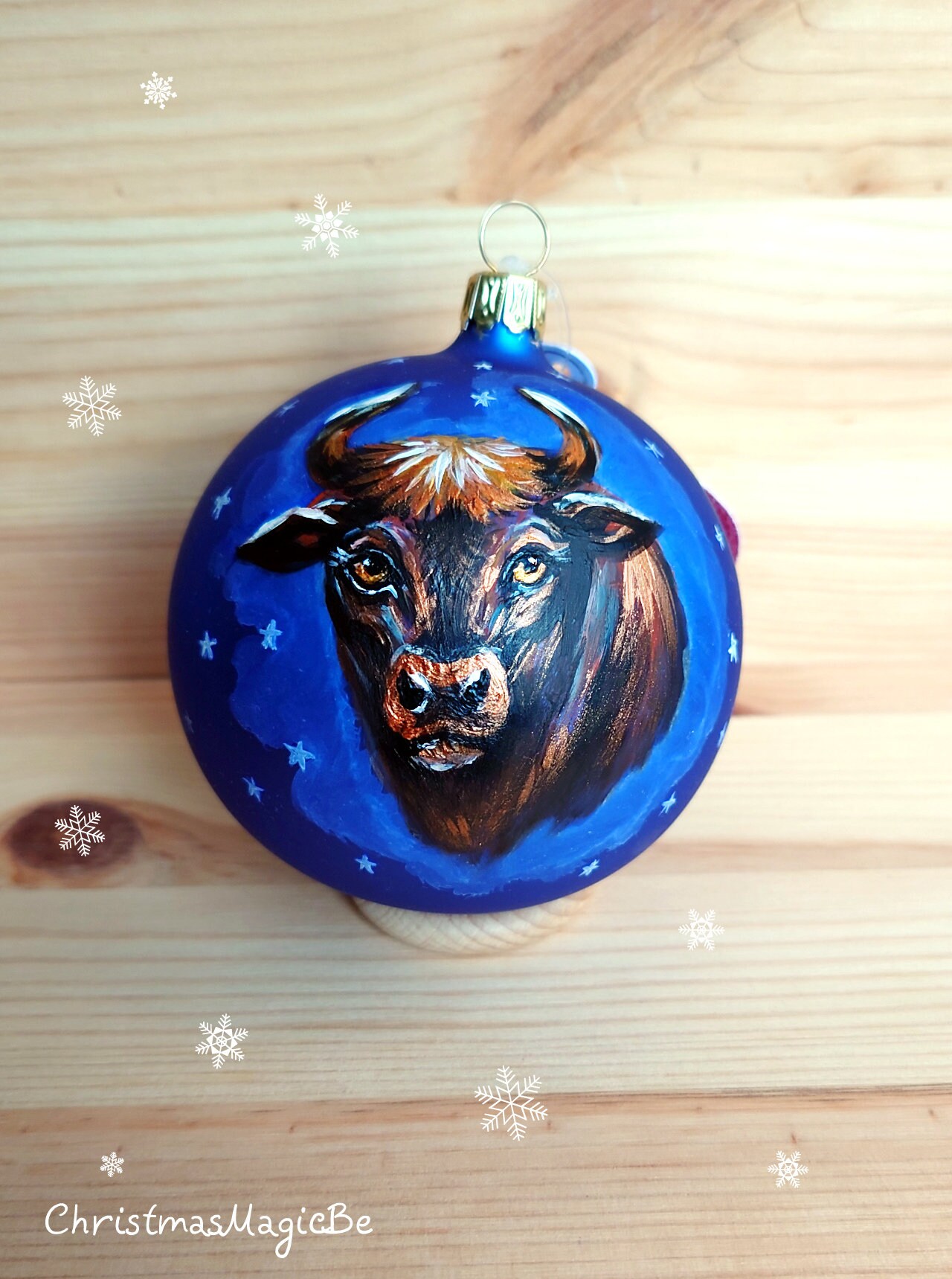 Bull Christmas Ornament 