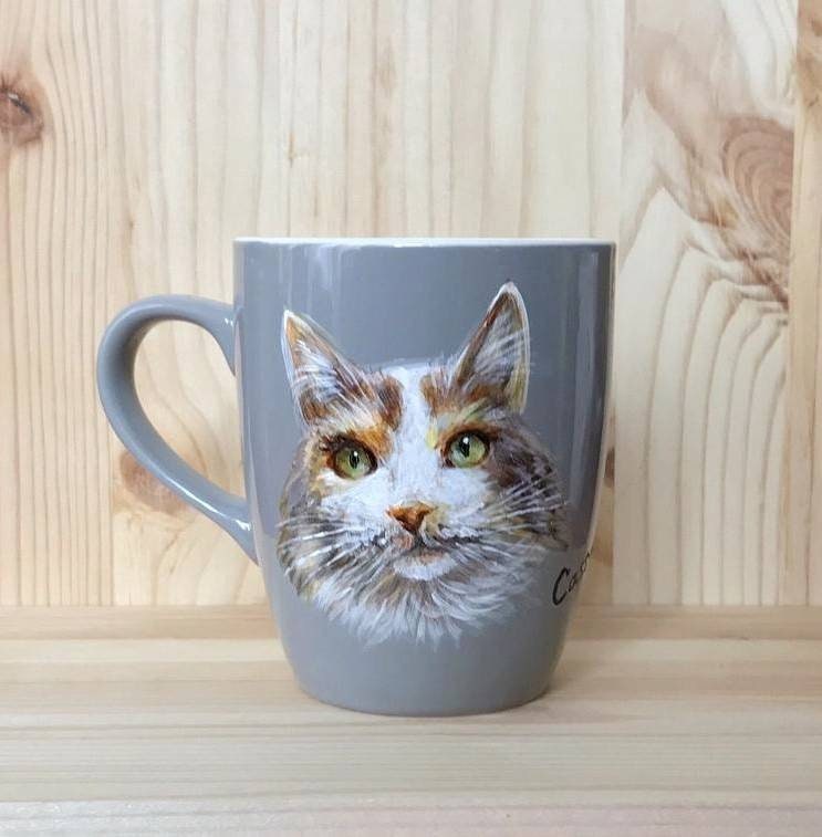 Mug original en forme de chat blanc en céramique avec oreilles 3D sur Rapid  Cadeau