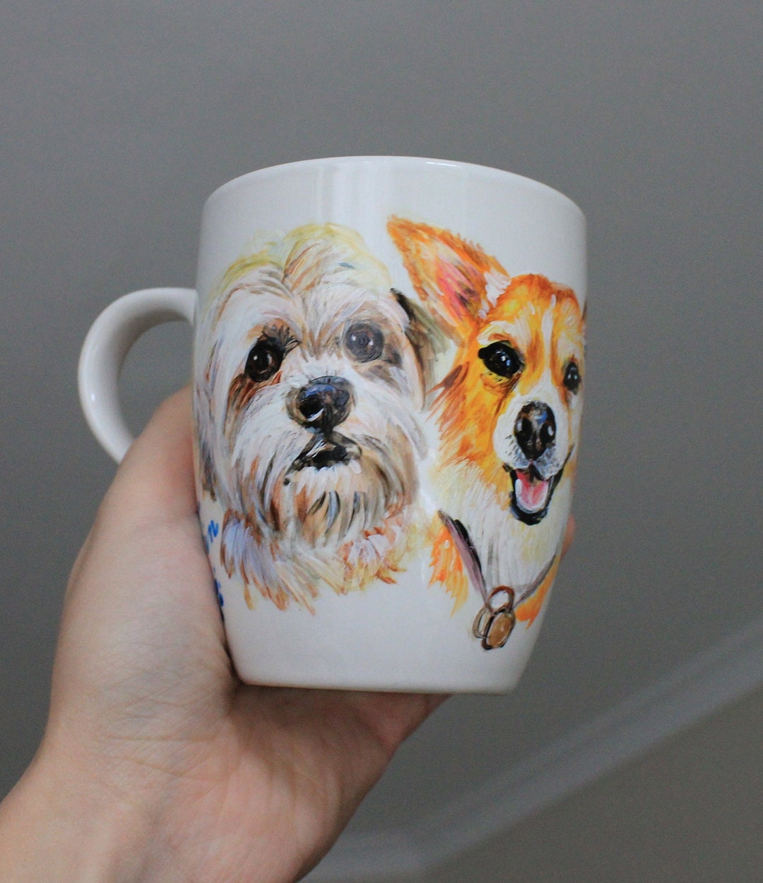 Custom Mug 2 Portraits , Cat Mug Dog Mug Pet Mug Animal Mug Made to Order Pet Portrait Mug
