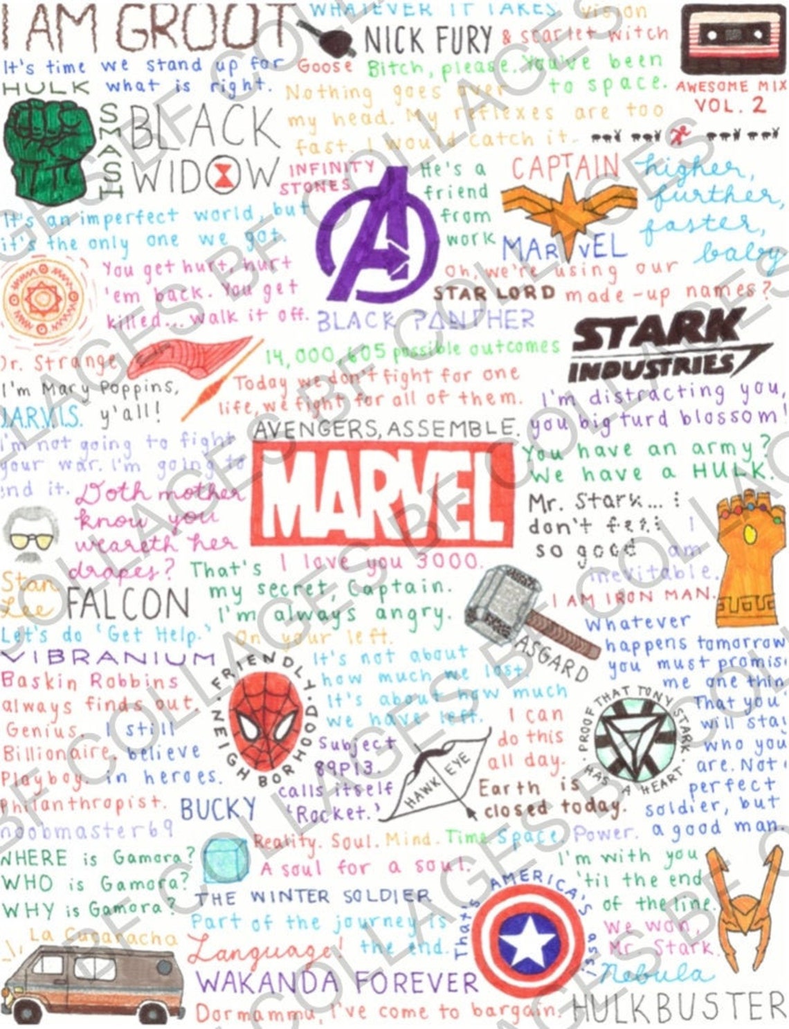 Collage Marvel MCU Etsy