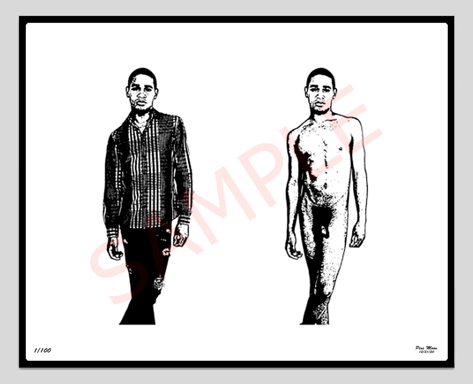 Lj3 Clothed And Nude Male Nude Nude Art Male Art Male Erotica Limited Edition Giclée Print Digital