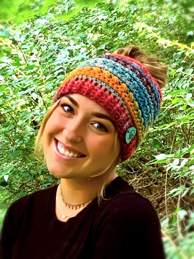 The Macy Messy Bun Beanie Pattern image 4