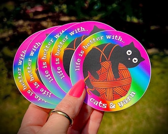 Cats & Yarn Stickers