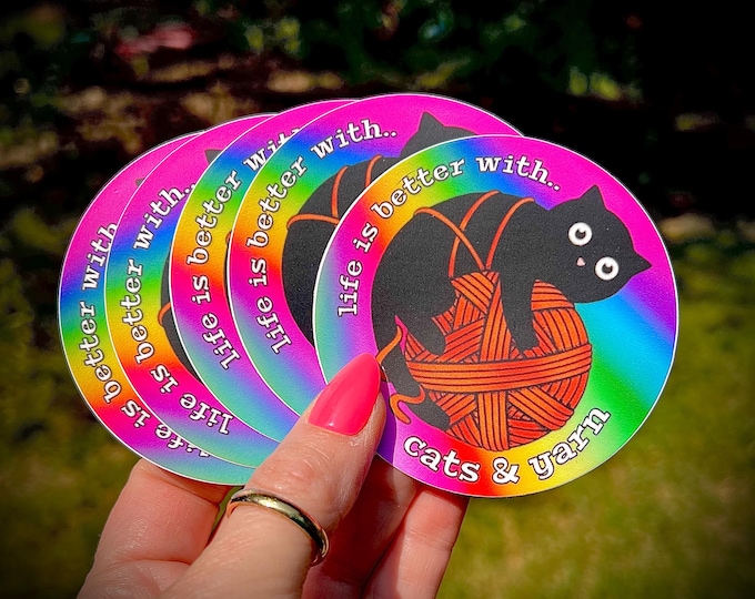 Cats & Yarn Stickers