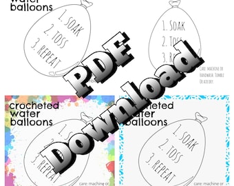 Printable Water Balloon tag