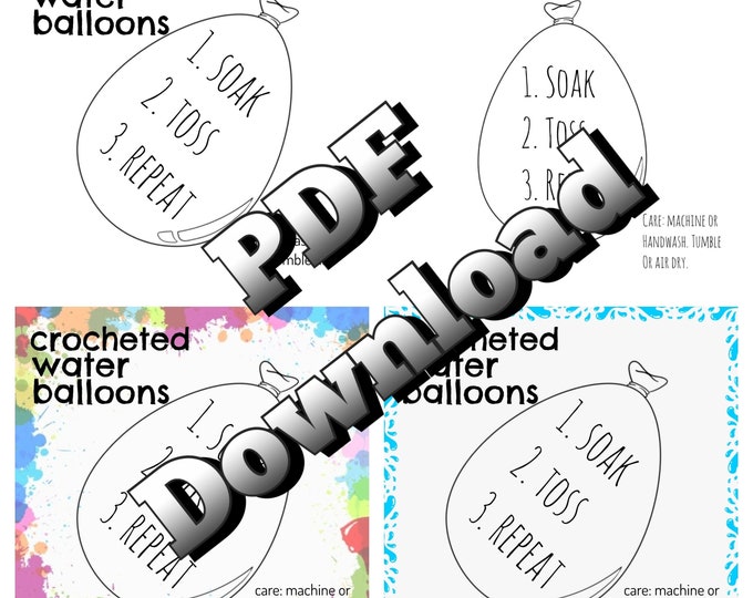 Printable Water Balloon tag