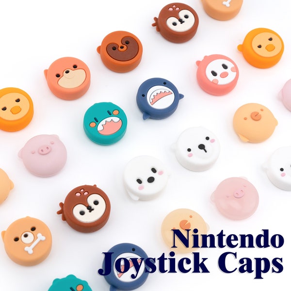 Thumb Grip Caps For Switch / Switch OLED /Switch Lite,Set of 4pcs Cute Colorful Anime Cartoon Thumb Grip Cap