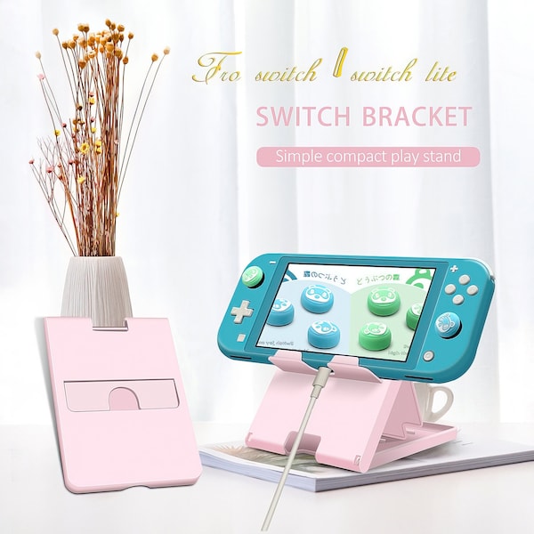 Switch Play Stand Compatible avec Nintendo Switch et Switch Lite, Support multi-angle pliable antidérapant Support portable pour Switch