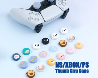 Thumb Grip Caps For Switch Pro/PS4/XBox Controller,Set of 4pcs Cute Colorful Anime Cartoon Thumb Grip Cap