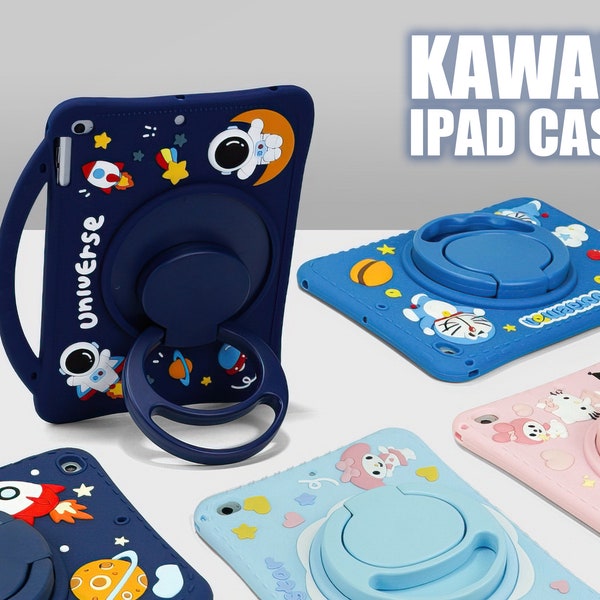 Funda para iPad para niños ipad-iPad mini1/2/3/4/5th, iPad 5/6/7/8/9/10th, iPad Air2/3/4, iPad Pro 9.7"/Pro 10.5"/Pro 11"