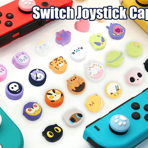 Thumb Grip Caps For Switch / Switch OLED /Switch Lite,Set of 4pcs Cute Colorful Anime Cartoon Thumb Grip Cap