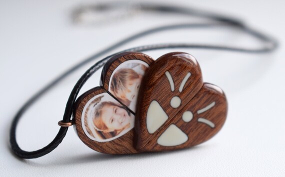 Wood Locket With Pictures Heart Illusionist Necklace Erfly Silver Inlay Anniversary Gift For Women Wife Girlfriend Jewelry Lockets Valresa Com - Wood Locket Pendant