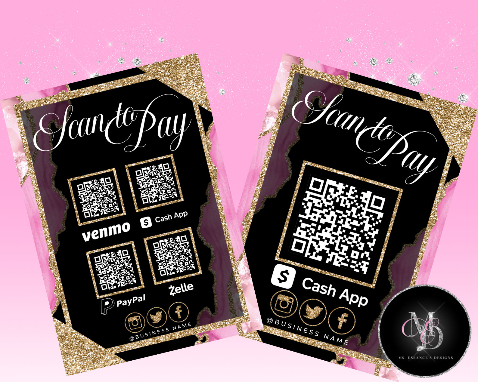 10 QR Code Templates DIY QR Code Signs CashApp Sign Etsy