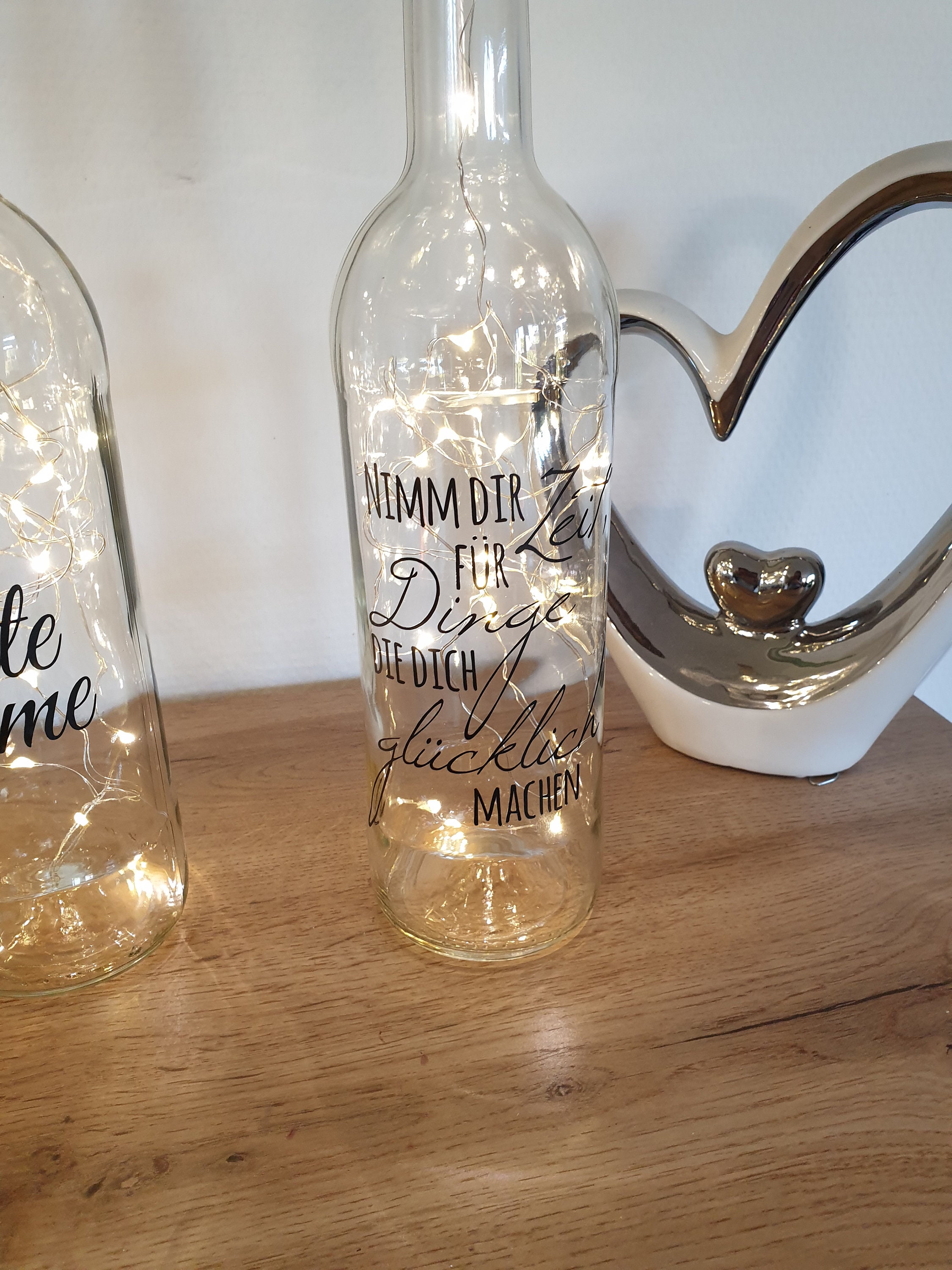 Leuchtflasche mit Spruch Etsy.de
