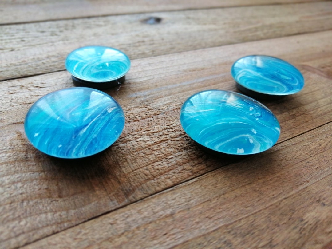 4pc Ocean Swirl Glass Refrigerator Magnet Set - Etsy
