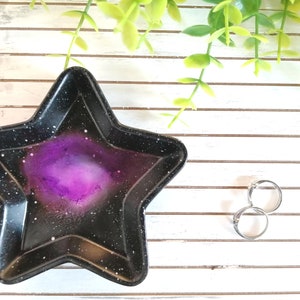 Star purple galaxy ceramic ring dish