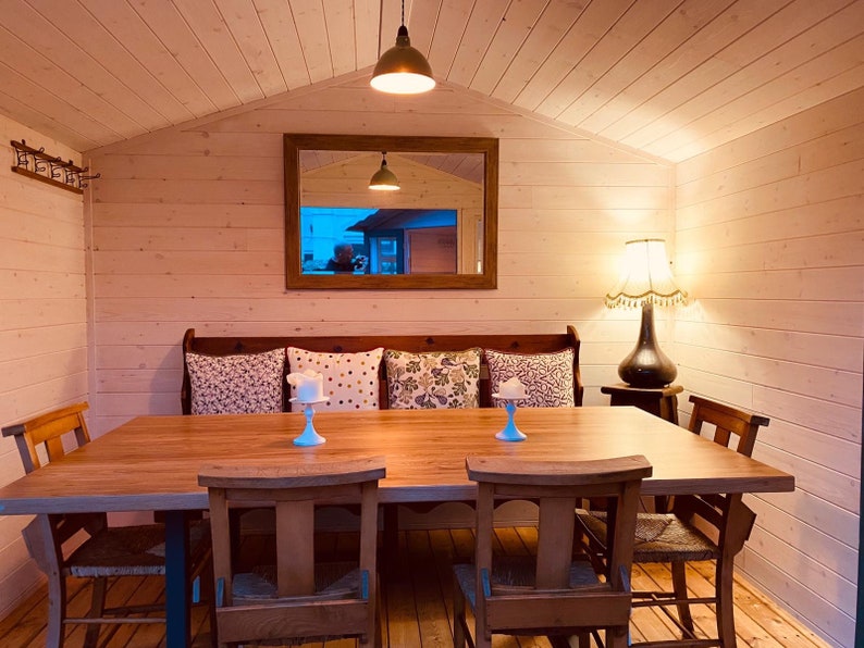 Industrial Solid Oak Dining Table and Bench set Etsy