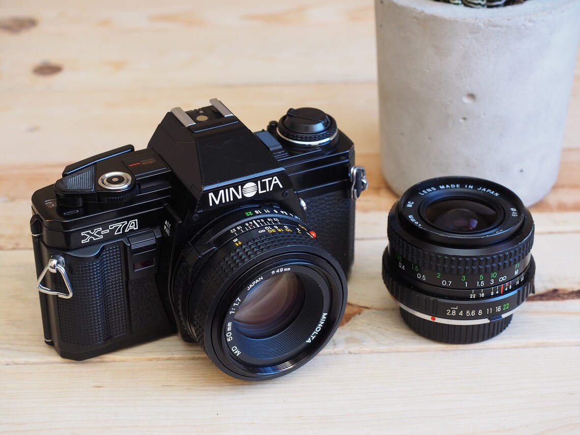 Minolta X7A 35mm Film SLR Camera 50mm Lens 28mm Lens Etsy